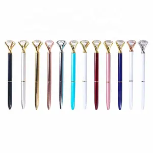 Promotion Gift Big Top Diamond Pen Multi Color Diamond Crystal Ball Point Pen Metal Ballpoint Pen Hot Sale