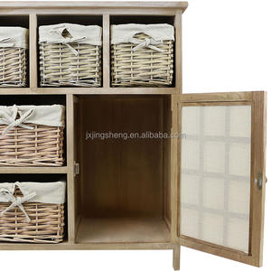 Cesta de Mimbre Económica Estilo Shabby Chic, Mueble de Almacenamiento, Aparador Estilo Shabby - Product Image 6