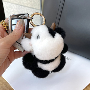 Khuyến mãi dễ thương mềm thỏ lông bò carton Mặt dây chuyền mờ sân chơi búp bê bất Mink lông Keychain Kawaii Đồ chơi động vật treo Charms - Product Image 5