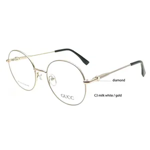 Gucc design matel montures optiques lunettes marque lunettes diamant femmes monture design