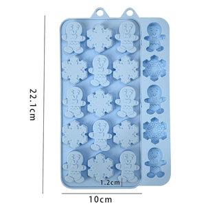 Không Dính Giáng Sinh Silicone Khuôn Người Tuyết Gingerbread Người Đàn Ông Bông Tuyết Làm Bằng Tay Nướng Bánh Khuôn - Product Image 6