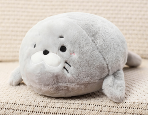 Almohada de Peluche de Foca Gris Adorable - Cojín Suave de Criatura Marina con Relleno de Algodón PP para Decoración Acogedora del Hogar y Descanso Relajante - Product Image 1