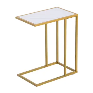 Family Fashion Golden Metal Marble Pattern Side Table