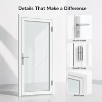 Porte à battants en alliage d'aluminium pour villa, appartement, hôtel, bureau, entrée extérieure, à rupture de pont thermique, double vitrage, profilé mince
