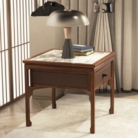 New Chinese Style Home Schlafzimmer Nachttisch Wohnzimmer Massivholz Couch tisch Marmor Tischplatte Eck tisch