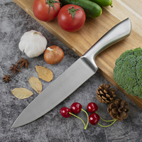 Couteau de chef de cuisine ergonomique de 8 pouces en acier inoxydable 3Cr13, finition polie, ambidextre, écologique, manche creux, boîte cadeau