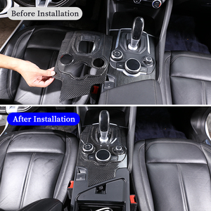 Bất Carbon Sợi Xe Nội Thất Phụ Kiện Trung Tâm Giao Diện Điều Khiển Bánh Shift Núm Bảng Điều Chỉnh Trang Trí Bìa Cho Alfa Romeo Giulia 2017-2019 - Product Image 2