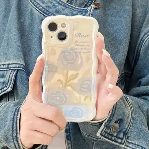 IMD Flower Phone Cover For IPhone 15 Pro Luxury Soft Tpu Bling Glitter Phone Case For IPhone 15 14 13 12 11