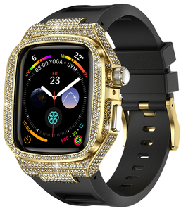 Funda protectora sólida de aleación con correa de silicona suave para <span class=keywords><strong>Apple</strong></span> <span class=keywords><strong>Watch</strong></span> Series 4/5/6/se 44mm 7/8/9 45mm S10 42mm 46mm - Product Image 1