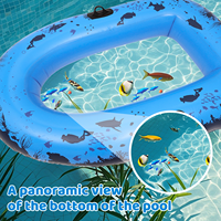 Bateau flotteur de piscine gonflable Portable en PVC à fond transparent avec grande vue sous-marine pour garçons filles enfants et adultes Sports nautiques