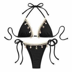 Maillots de bain bikini côtelés pour femmes, bas de bikini, vêtements de plage pour les vacances d'été - Product Image 1