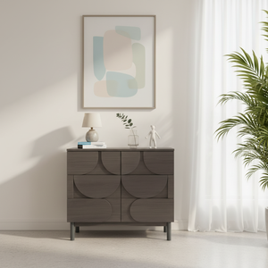 Cassettiera Contemporanea in Legno con 6 Cassetti e Motivi Decorativi, Mobile per Soggiorno - Product Image 3