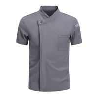 Veste de chef en soie tricotée glacée à manches courtes, respirante et rafraîchissante, uniforme de cuisine pour boulanger, pâtissier, hôtel, accessoires de restauration