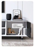 Meuble TV Design Moderne avec Plateau en Verre Trempé Noir et Étagères, Ensemble de Meubles de Salon de Bonne Qualité avec Tiroirs