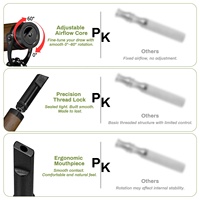 Inhalateur manuel en métal de haute qualité à résistance à l'air réglable pour arrêter de fumer, pendentif méditatif pour le soulagement du stress, matériaux naturels