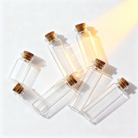 Flacons en verre transparent de haute qualité 5 ml/10 ml/15 ml/20 ml/50 ml, flacons d'échantillons vides, flacons en verre, flacons à vœux avec bouchon en liège