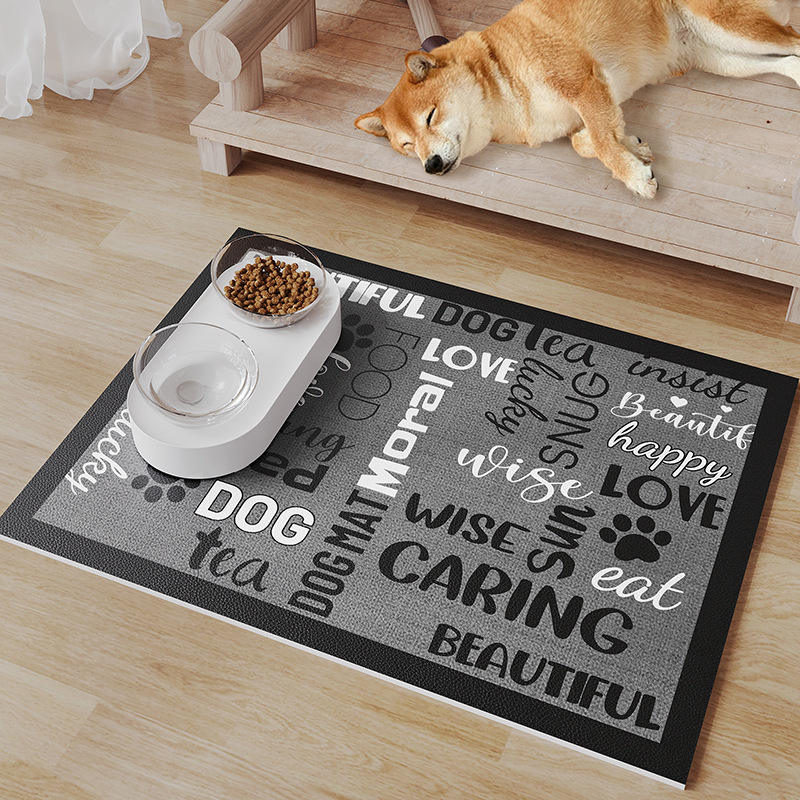 Alfombra de cuero de doble cara para mascotas - comedor para gatos