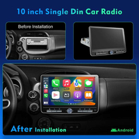 Lecteur multimédia automobile universel 10,1 pouces Android 13 avec CarPlay sans fil, Android Auto, navigation GPS et aide au recul Wi-Fi