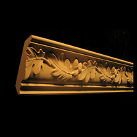 Appliques en bois décoratives en gros, sculptures en bois, appliques non peintes, longues appliques en bois, style luxueux, moulures de couronne en PS
