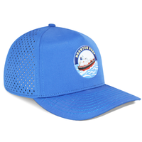 Casquette imperméable à 5 panneaux avec patch rond en PVC personnalisé, perforations laser, séchage rapide, pour activités de plein air et nautiques - Vente en gros usine HS41
