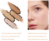 Poudre compacte pressée, correcteur hydratant, formule minérale, fini mat imperméable, fond de teint couvrant pour les peaux foncées