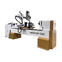 Tour à bois WISDOM CNC avec ensemble d'outils d'artisanat pour la fabrication de pieds de chaise avec composant de moteur central