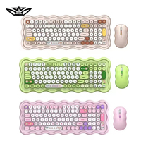 102 Key Wireless Keyboard Mouse Set 2.4G Ergonomic Office Gaming Combo Pink Keycaps