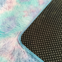 Tapis de salon de luxe moelleux, tapis shaggy tie-dye