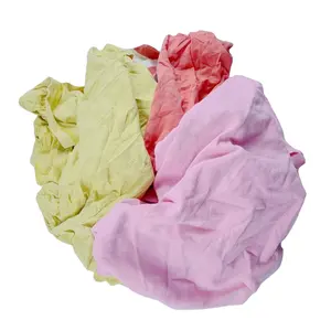 High quality raw cotton cloth waste 100% cotton Reclycle Coloured t-shirt wiping rags retazos de telas por mayor