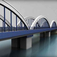 Kits de Estructura de Acero para Puentes Arqueados Prefabricados Modernos con Estándar Europeo de la Marca Senwang, Diseño de Modelo 3D