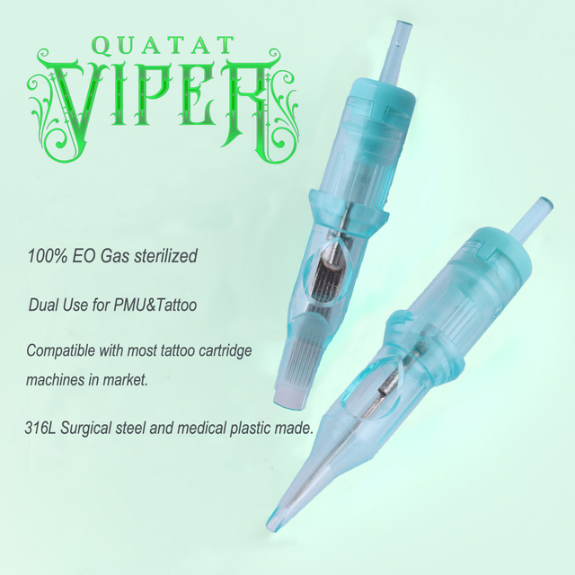 Wholesale Price QUATAT Viper Brand EO Gas Sterilized Permanent High Quality Tattoo Cartridge