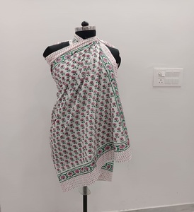 Bufandas de Algodón con Estampado Artesanal Indio al por Mayor, Chales y Pañuelos Hechos a Mano, Accesorios Boho, Stock de Boutique - Product Image 1