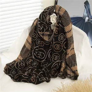 New Sale Scarves Shawls Floral Leopard Satin Printed Muslim Hijab Scarf For Women Stylish