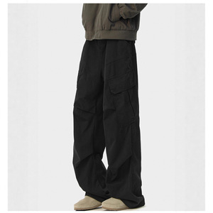 <span class=keywords><strong>Pantaloni</strong></span> Casual da <span class=keywords><strong>Uomo</strong></span> in Denim Stile Giapponese Retrò, Color Albicocca, <span class=keywords><strong>Plissettati</strong></span>, Streetwear, Gamba Larga, Estivi e Autunnali - Product Image 5