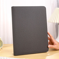 Bloc-notes en cuir PU personnalisé avec logo pour homme A4, carnet de notes, bloc-notes, porte-documents, portefeuille avec chargeur sans fil et batterie externe