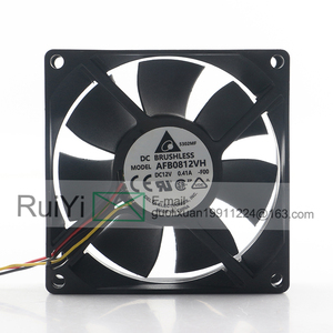 Ventilateur de refroidissement Delta 0.41A 8025 80X80X25MM 8CM silencieux, mesure de vitesse, châssis, grand volume d'air, bille AFB08H - Product Image 2