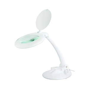 Lampe de bureau noire illuminée avec loupe et lumière 360°. Lampe à col de cygne rotative pour les loisirs et les travaux manuels - Product Image 4