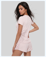 Ensemble athlétique 2 pièces respirant en maille pour femme, séchage rapide, haut à col rond et manches courtes, et short de course ample