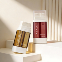 Flacon Airless Double Chambre Marron 15ml+15ml, Flacon Pompe à Lotion Acrylique 2-en-1 30ml pour Emballage Crème de Jour et de Nuit
