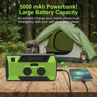 Radio de Emergencia AM FM con Alarma SOS, Linterna LED y Luz de Lectura, Alimentada por Energía Solar de 5000 mAh, para Preparación en Casos de Desastre