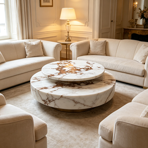 Table basse personnalisée en pierre de <span class=keywords><strong>quartz</strong></span> cannelée, aspect marbre, écologique, résistante à la chaleur et aux rayures, design moderne, garantie 1 an, pour salon - Product Image 3