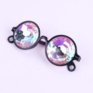 أسود نظارات كليدوسكوب 3D قوس قزح الهذيان بريزم حيود ، النظارات الشمسية المستديرة - Product Image 3