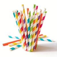 Pailles en papier biodégradables écologiques jetables en forme de U pour smoothies, lait et jus, pour boîtes en carton