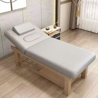 Table de Beauté de Massage en Bois Massif Multifonctionnelle pour Salon, Physiothérapie, Moxibustion, Tuina, Cils et Tatouage, Avec Trou Facial