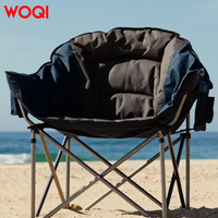 WOQI Chaise pliable en métal avec tissu Oxford-Portable Outdoor Camping & Beach Garden Chair Surface facile à nettoyer