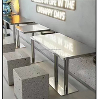 Table design moderne en acier inoxydable et chaises en métal pour restaurants, cafés, restaurants, hôtels-pour la cuisine-Fabriqué en Chine