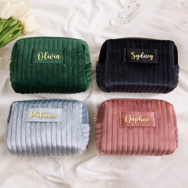 Makeup Organizer Personalised Velvet Makeup Bag Plush Velvet
