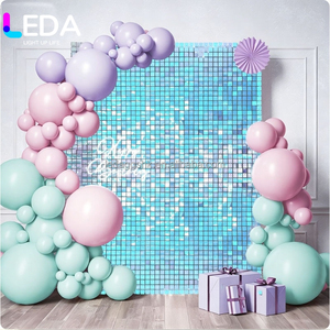 LEDA 30 * 30cm square sequin wind-driven <b>panel</b>, transparent wind-driven buckle <b>panel</b> birthday party background wall decorative - Product Image 6