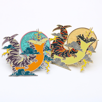 Broche en émail métallique peinte, motif dragon de dessin animé mignon, personnage d'anime fantastique, badge de revers, bijou, cadeau pour les amateurs de films