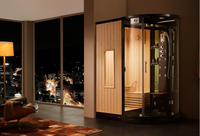 Cabine de douche vapeur moderne en acrylique Luxory Wellgems WG-U880 BLACK, équipement sanitaire de salle de bain, sauna combiné avec panneau de commande informatique